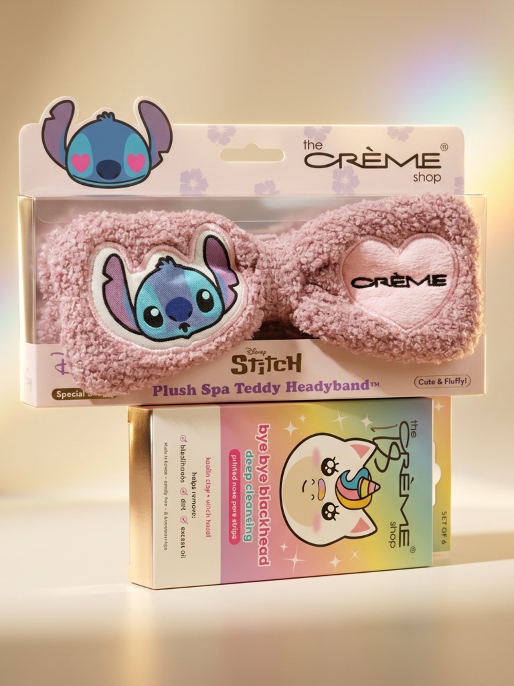 NWT The Creme Shop Lilo & Stitch Spa Headband & Bye Bye Blackhead Pore Strips